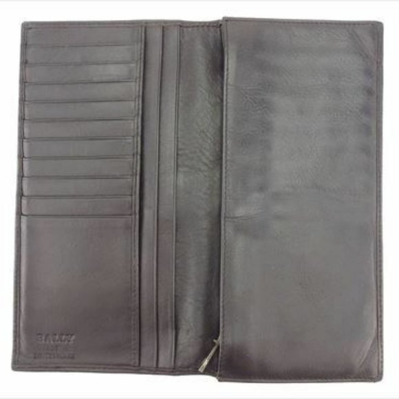 Bally Wallet Purse Brown Red Canvas Leather Woman unisex Authentic Used - Picture 5 of 8